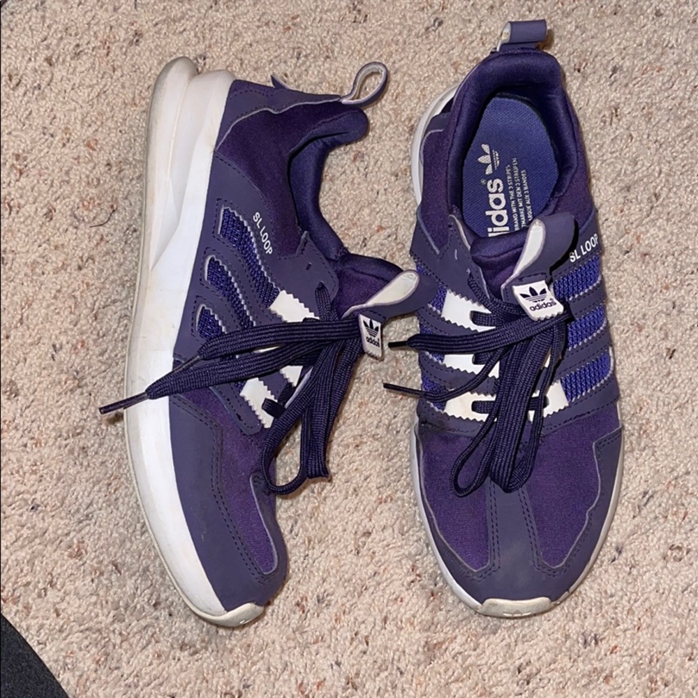Purple adidas SL LOOP size 8.